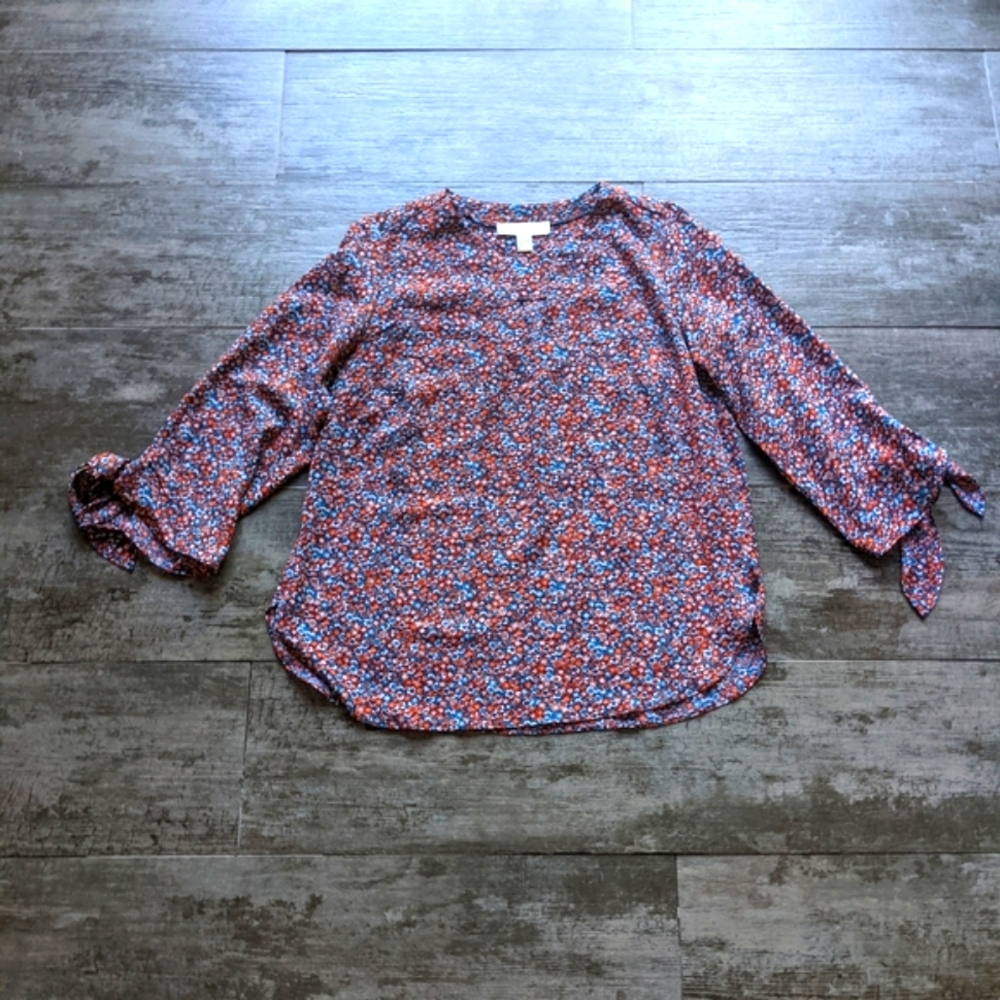 MICHAEL MICHAEL KORS Multicolored Mini Floral Long Sleeve Blouse